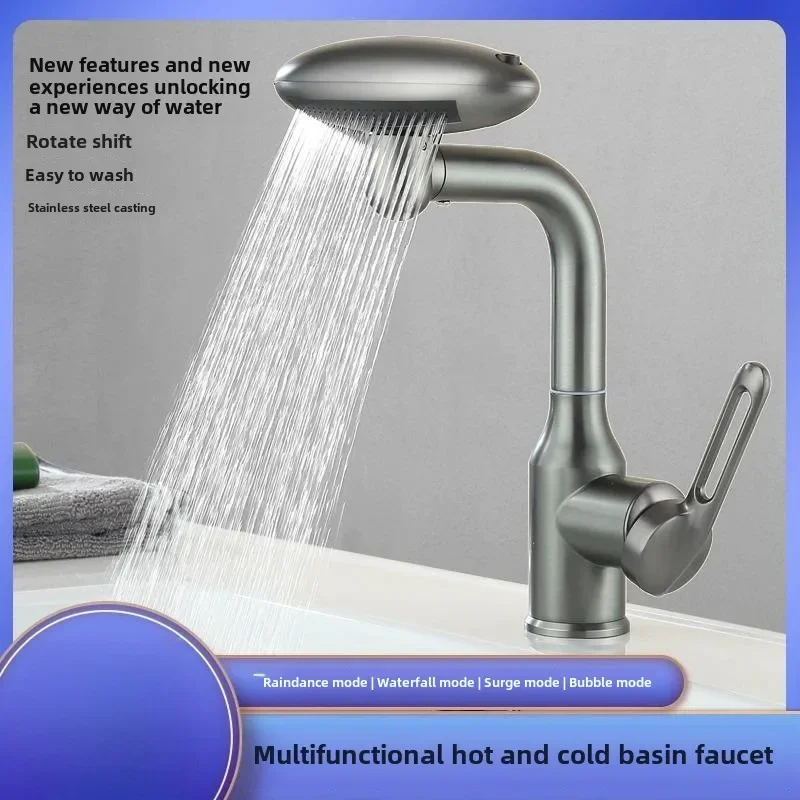 Toilet washbasin universal flying rain waterfall hot and cold four level faucet for household bathroom washbasin faucet