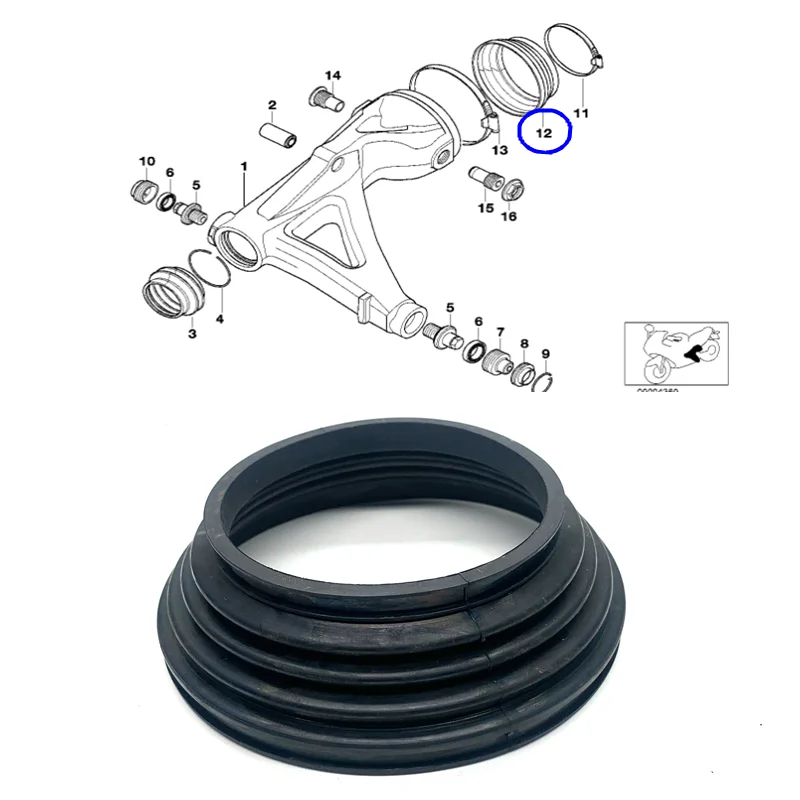 Image of Gummi-Staubschutzhülle für den hinteren Antrieb, Ersatzteil für BMW 33171452504