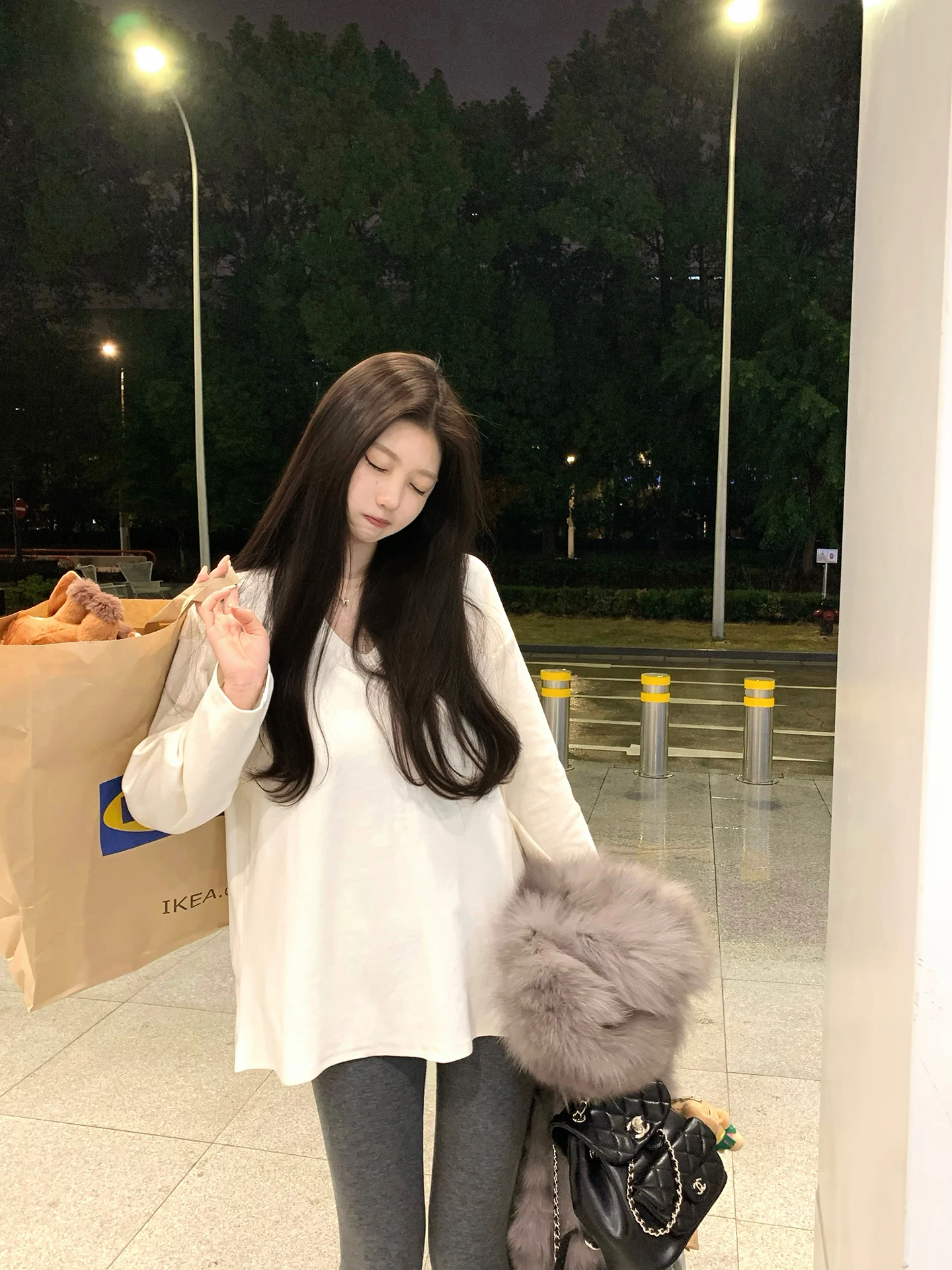 

Thiened Loose Women's T-irt Casual Long Sve V-ne Mid-length Winter New Sle Versatile Comfortable Cotton Blend Top