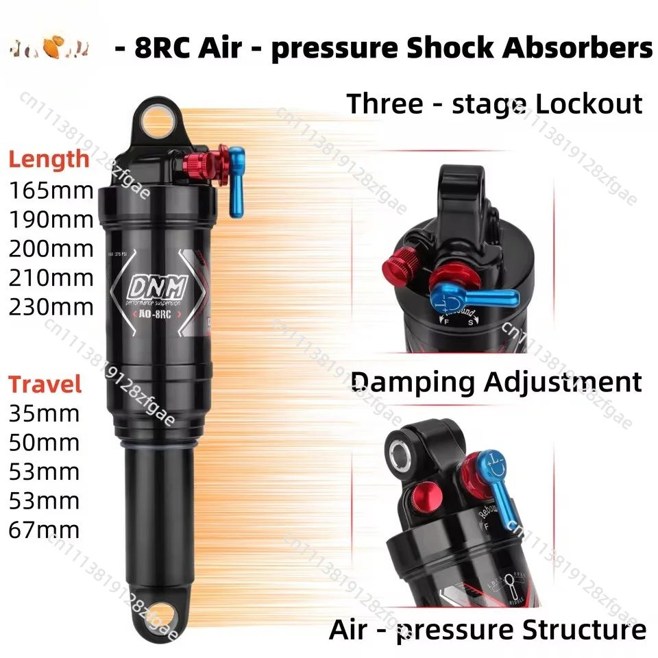 Rear Shock 165/190/200/210/230mm Air Suspension Soft Tail  Mountain Bike Shock Absorbers