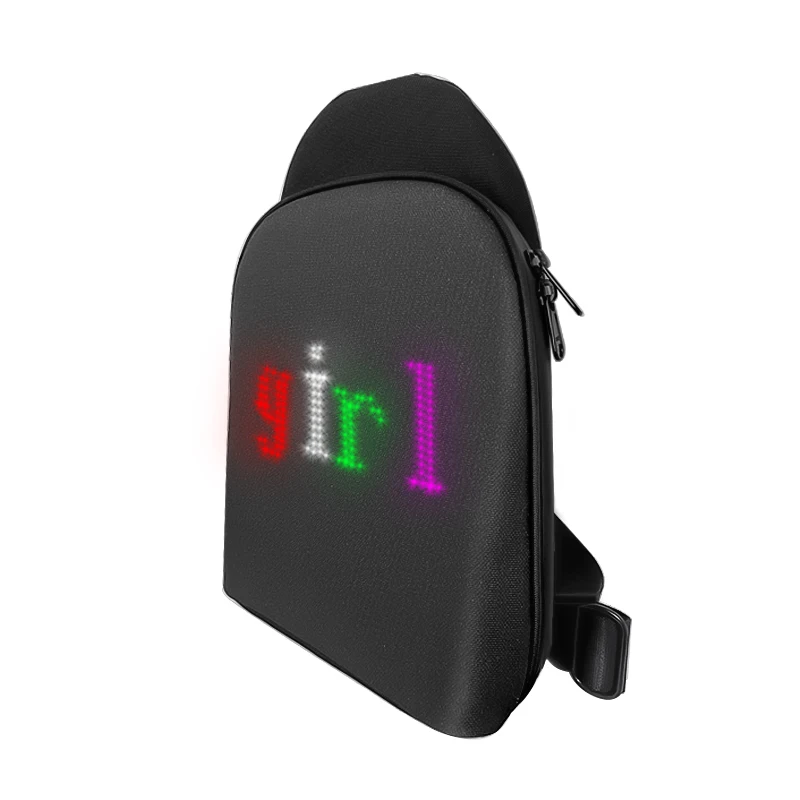 Imagem -02 - Smart Led Pixel Bolsa para Homens e Mulheres Mochila Led Controle de Aplicativos Graffiti Dinâmico Messenger Bolsa Sling Peito Display Led Diy