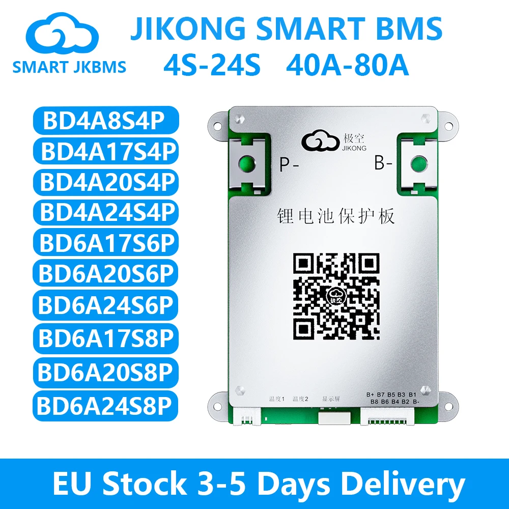 JIKONG JK BMS 4S ~ 24S Smart BMS met KAN RS485 BT APP 0.4A ~ 2A Actieve balans BMS voor LiFePo4 Li-ion LTO-batterij 40A ~ 300A