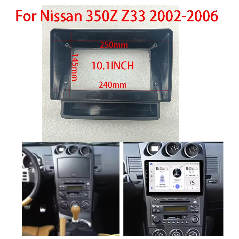 For 2002-2006 Nissan 350Z Z33 9/10.1 Inch Car Interior Stereo Radio Android Fascia Video Dashboard Frame Kit Panel