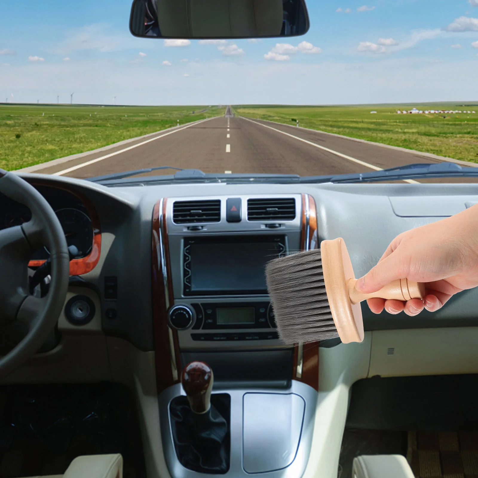 

Car Cleaning Brush Interior Dust Sweeping Soft Detergent Vent Air Wooden Detailing for Bulk Supplies