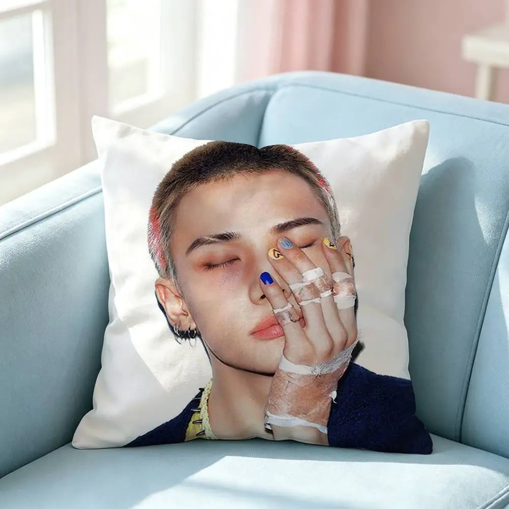 H-HyunjinS Dancing P-Prince Square Double-Sided printed Pillow Case Bedroom Bedside Pillow Sofa Cushion Cover