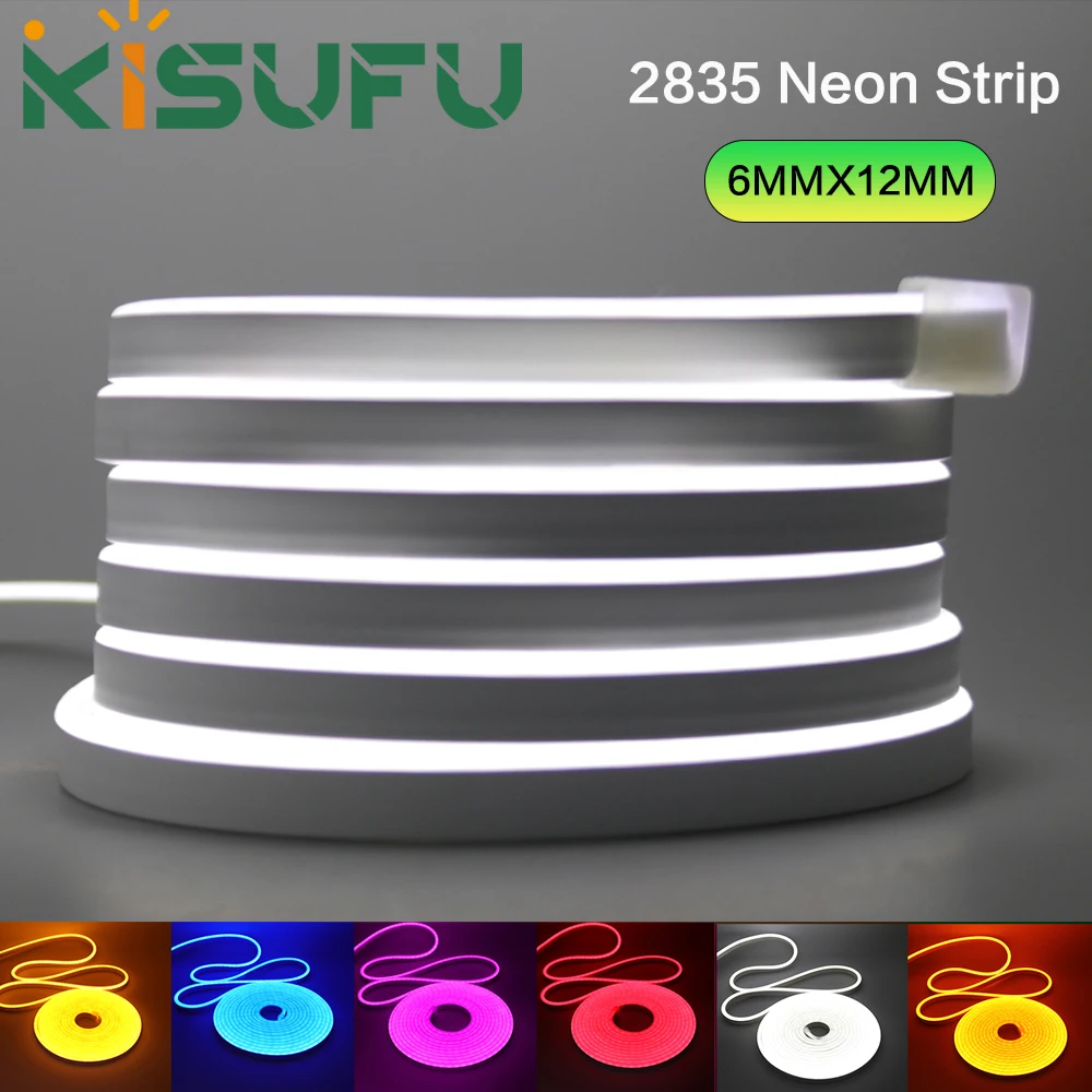 2835 Neon Strip Light 24V 120LEDs/M 6X13MM Flexible Silicone Neon Rope Lights IP67 Blue/White/Warm/Red Mirror TV BackLight 1-20M