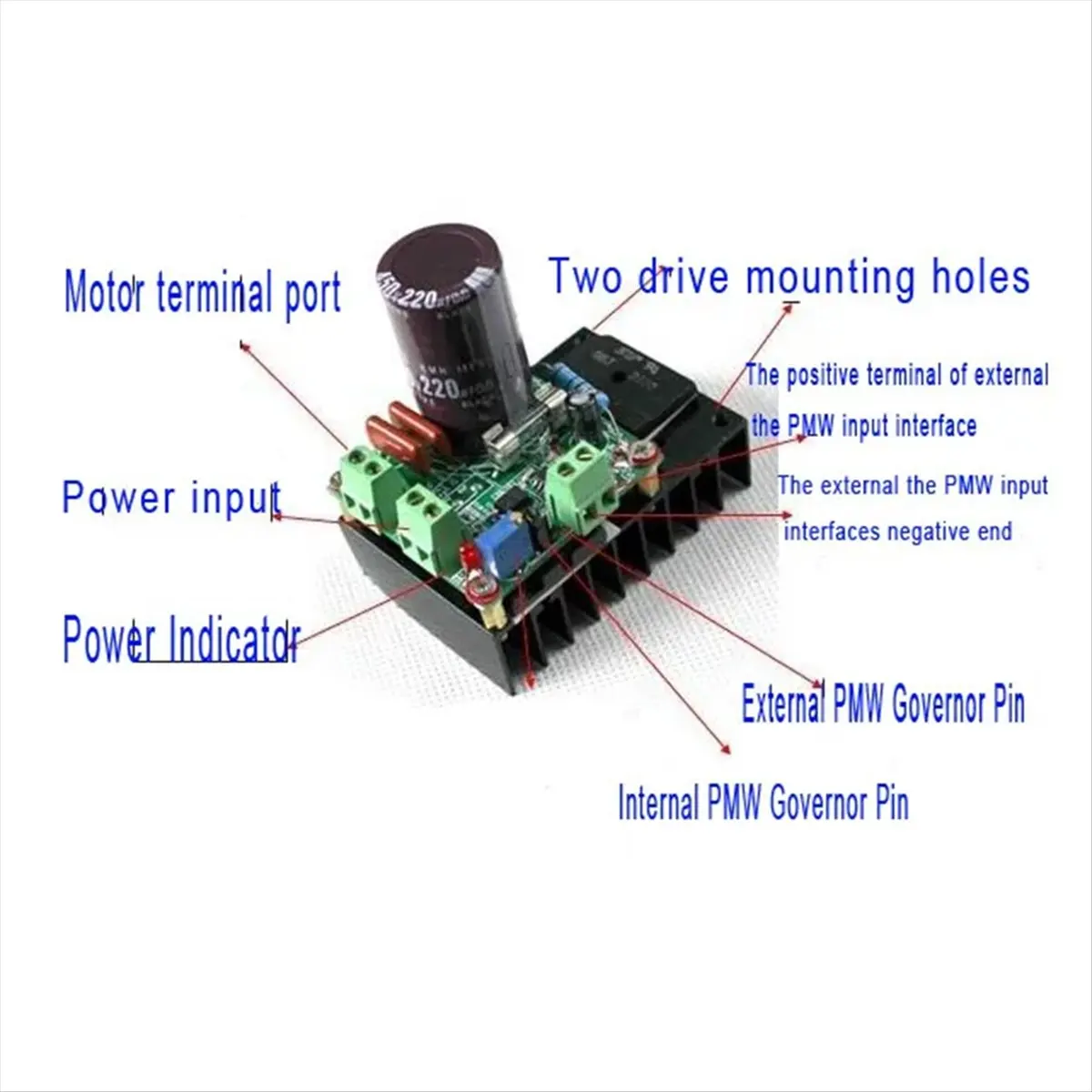 A72Z DC Motor Speed Controller PWM Speed Controller Spindle Speed Controller 12V 24V 48V 110V 300W