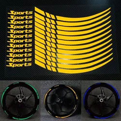 12PCS/set Motorcycle Wheel Rim Stripe Wheel Decal Tape Sticker For 18-21 Inch Bicycle-Wheel Decals Yellow Reflective Sticker