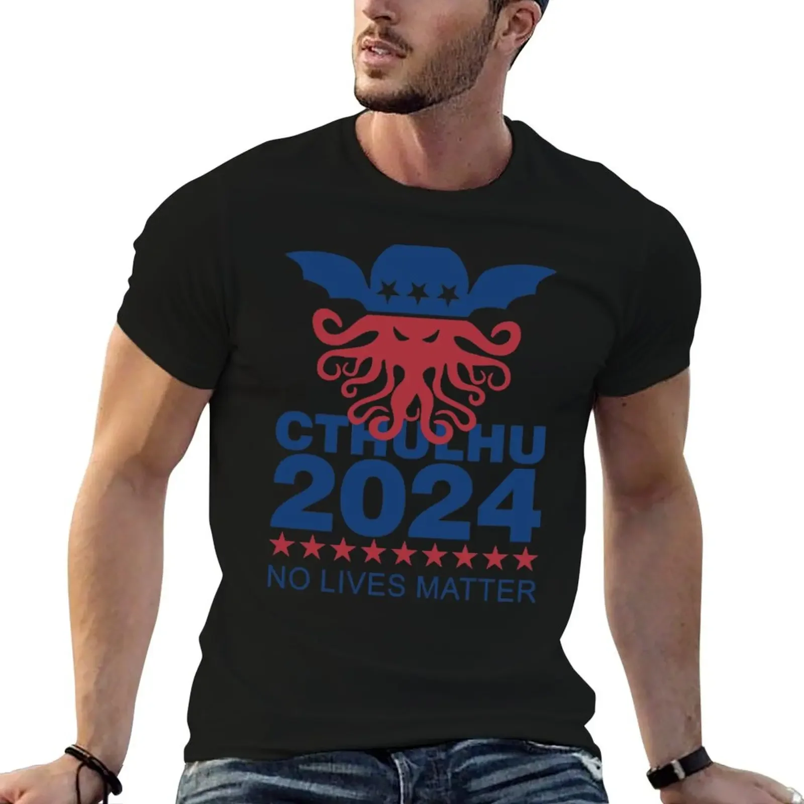 

Cthulhu 2024 No Lives Matter T-Shirt rapper graphic tees baggy shirts sublime black t shirts for men