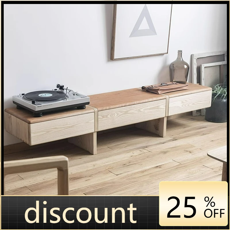 

LTT Toast TV Cabinet Solid Wood Storage Cabinet Drawer Drawer Flip Door Small Apartment Household Floor Cabinet