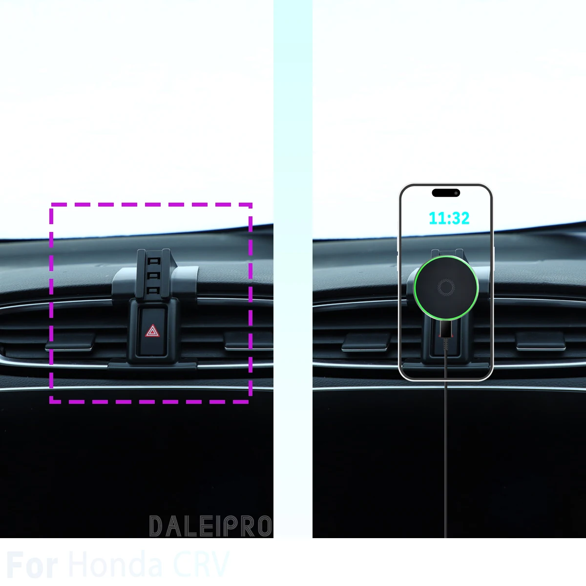 Made to measure for Honda CRV 5th 2017-2021 Phone Holder Car Magnetic Mount Smart Sensing Wireless Charging One-Touch Release Qi