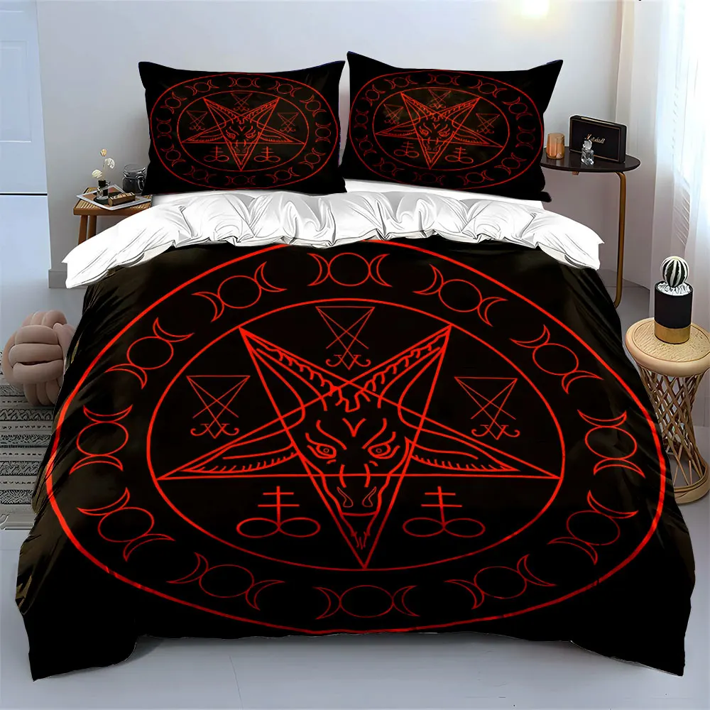 

"Occult Symbol Three-Piece Set" Soft Skin-Friendly Bedding Set Includes 1 Duvet Cover And 2 Pillowcase, Gift