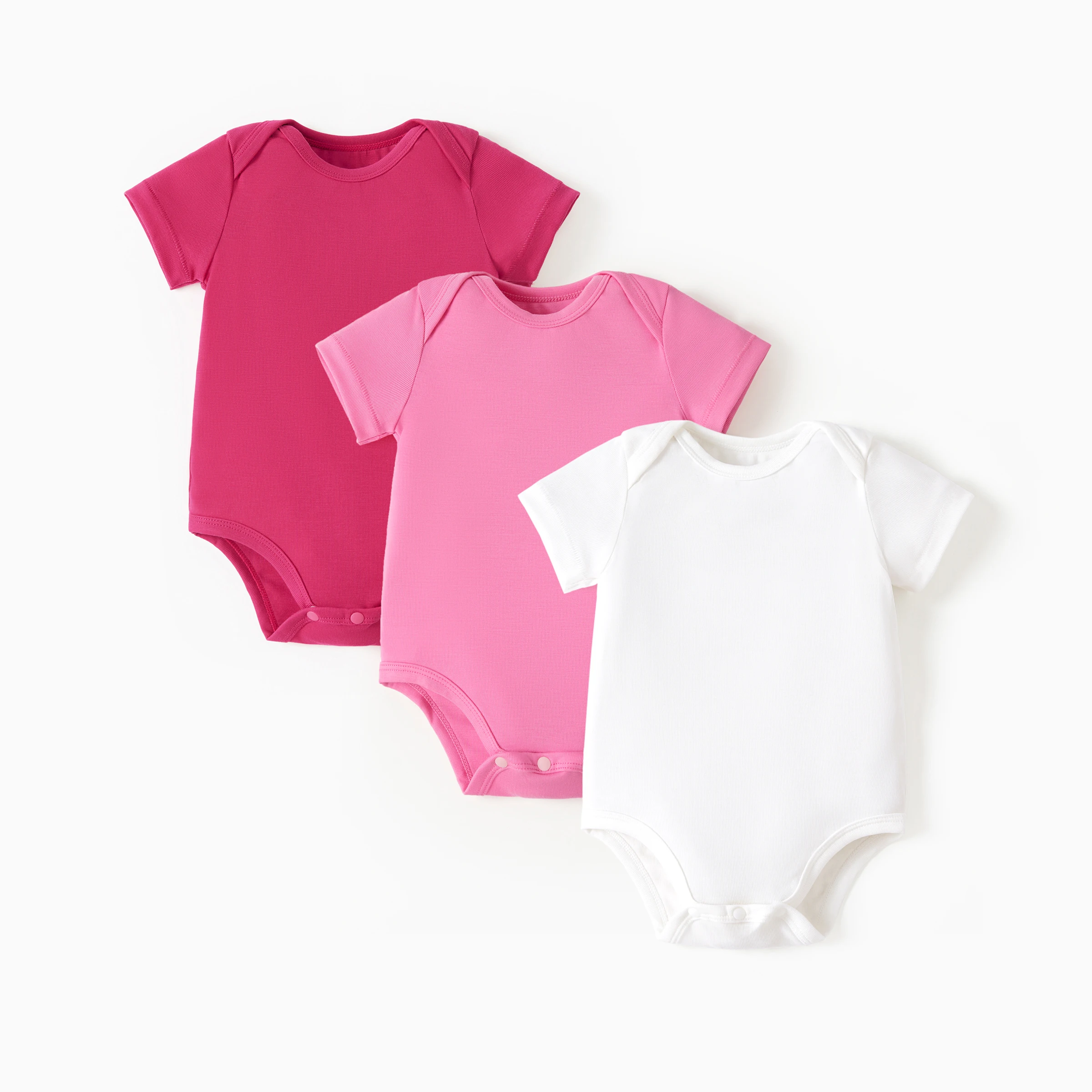 

PatPat Baby Boy/Girl 3-Pack Lyocell Solid Color Romper