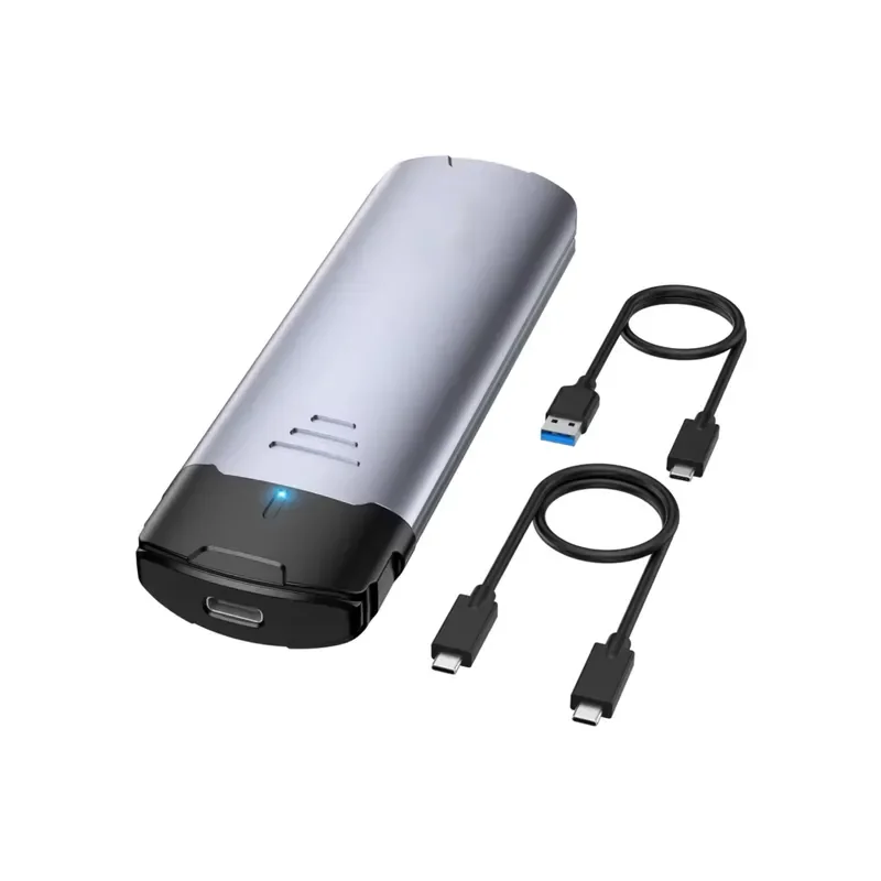 M2 NVMe SSD Enclosure 10Gbps Aluminum RGB - Portable External Hard Drive Case For PC/ Gaming/Editing W/Intelligent Cooling
