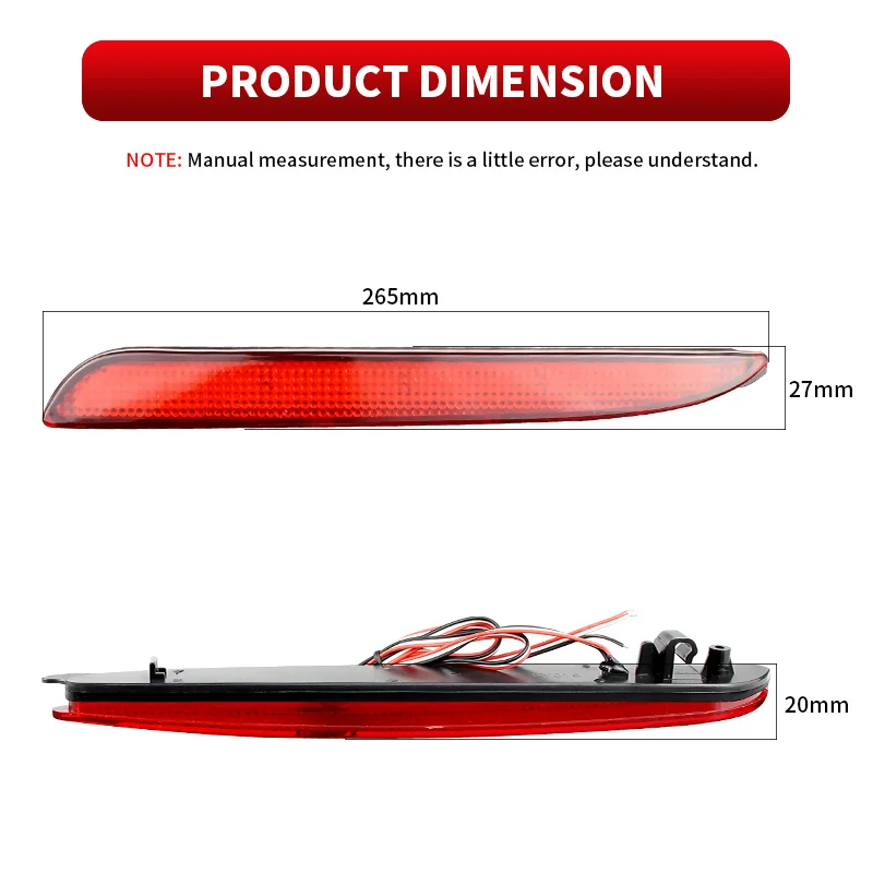 

2×for Mazdaspeed3/Mazda3 Axela 2010-2013 LED Rear Bumper Brake Lamps Reflector Parking Tail Fog Light Red Signal Car Accessories