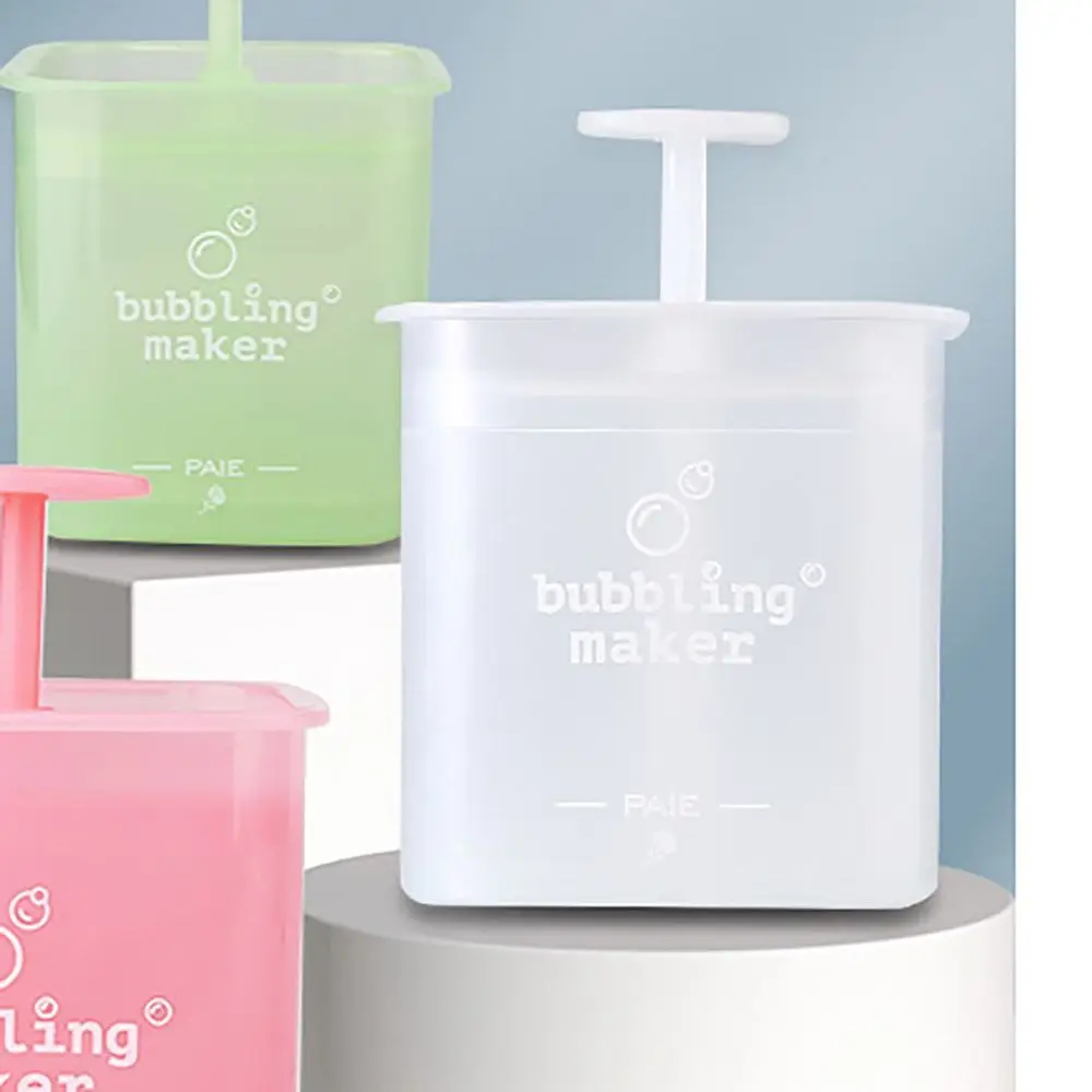 Big White Face Foam Cup Easy To Clean Lovely Manual Bubbler Plastic Bubble Foamer Home