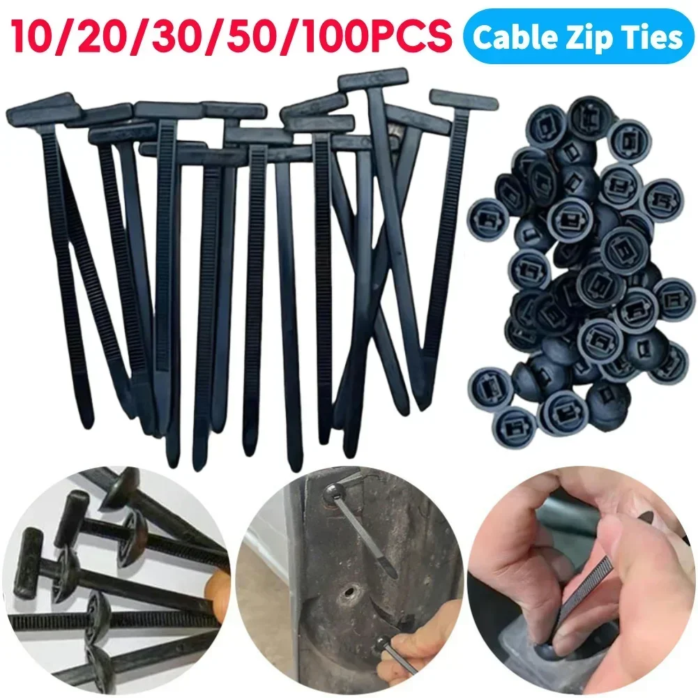 

20/50/100pcs Nylon Cable Ties Buckle Multipurpose Cable Ties Tool Heavy Duty Self Locking Zip Black Zipties for Car Repair