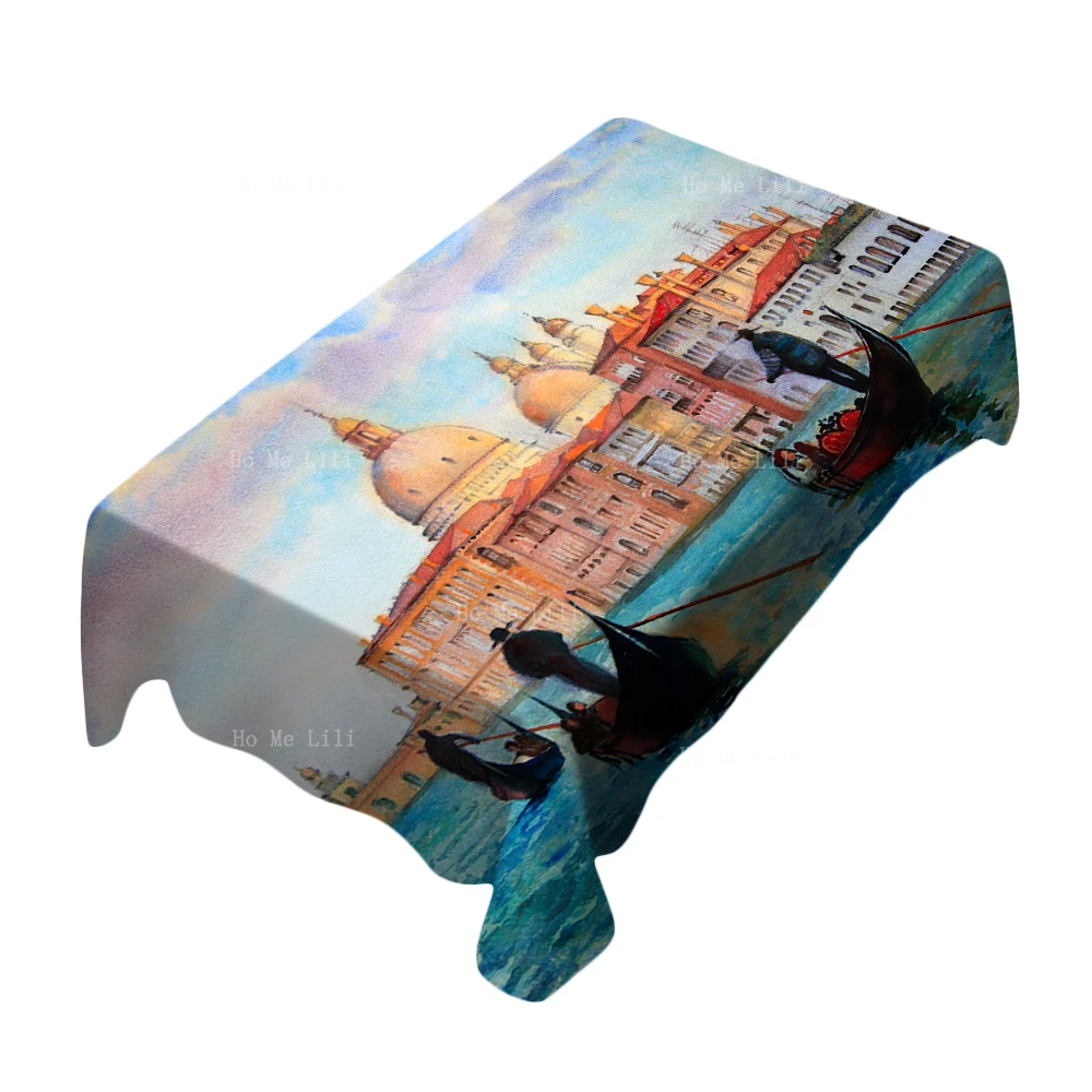 The Grand Canal In Italy Venice San Giorgio Maggiore And Basilica Di Santa Maria Colorful Travel Tablecloth By Ho Me Lili Decor