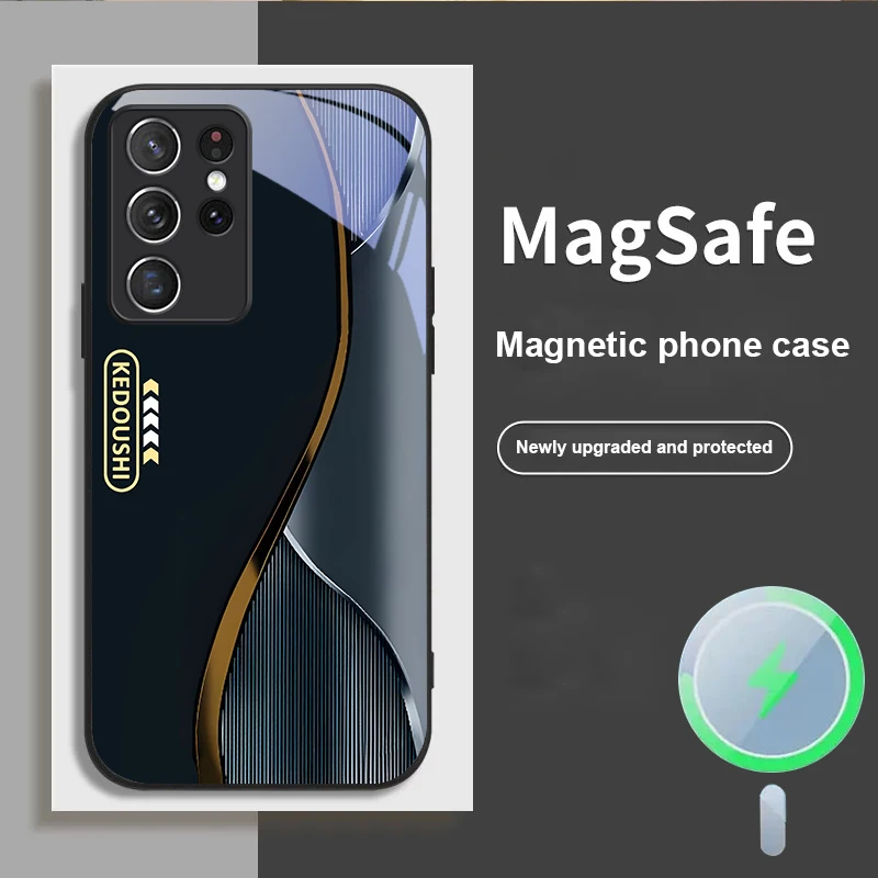 Двойной красный и фиолетовый чехол для телефона Samsung S25 S8 S9 S10 S20 U ltra S21 Pro S22 Plus S23 FE S24 Ultra S25 Edge Magsafe Glass