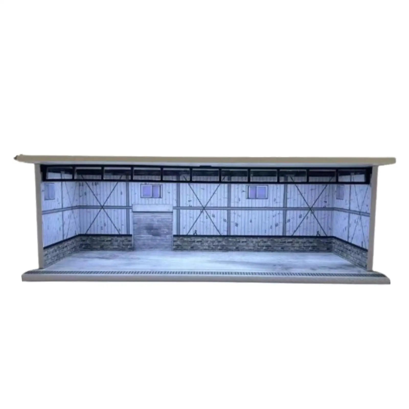 1/64 Parking Lot Scene Display Case with Lights Layout Decorative Ornaments Scenery Alloy Car Model Toy Display Stand Home Decor