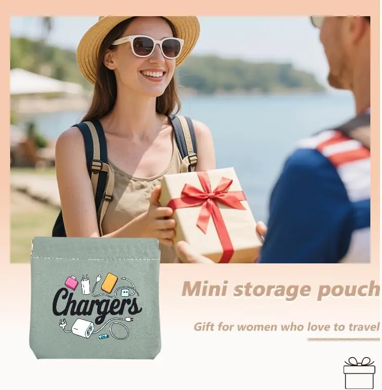 Bolsa de Carga Portátil para Cartera, para Mujeres, Hombres, Madres, Padres, Bolsa de Almacenamiento de Cargadores de Viaje para Niños, Niñas, Hermanos, Hermanas, Bolsas de Maquillaje para Niños, Organizador de Cables de Carga para Viajes
