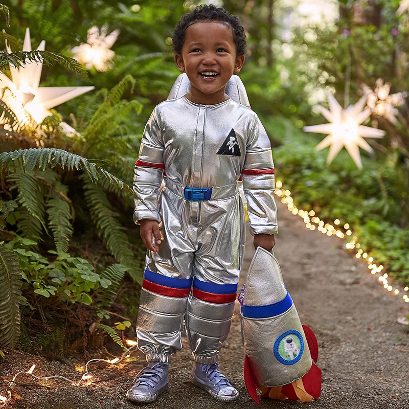 Kids Astronaut flight suit Cosplay Costume Universe Space Stage Party Clothing Kindergarten Performance Colthes For Children