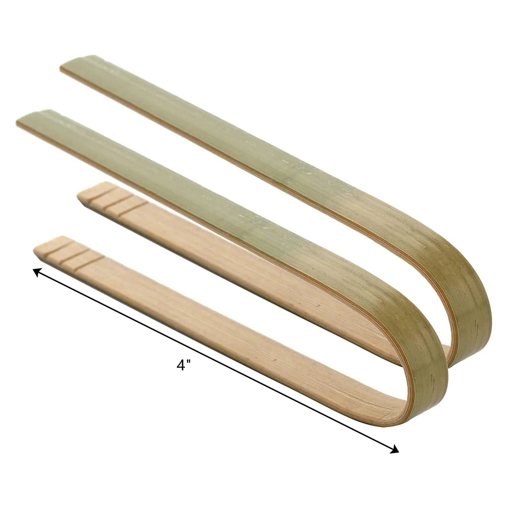 120 Pack Mini Bamboo Tongs, 4 Inch Disposable Tongs, Eco-Friendly Mini Disposable Bamboo Utensils Toast Tongs