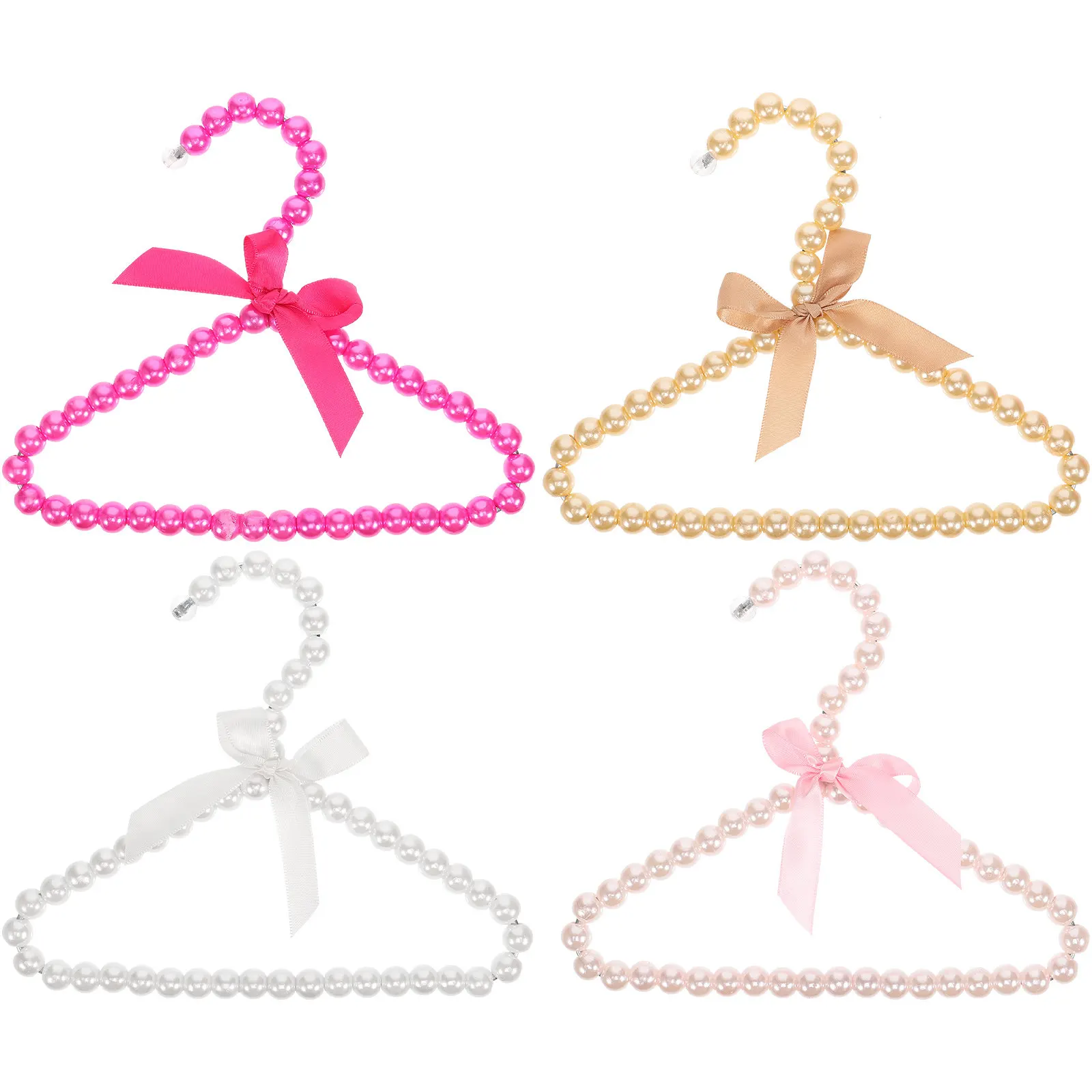 4Pcs Pearl Pet Clothes Hanger Multipurpose Baby Hangers for Nursery Closet Dog Clothes Drying Rack Kids Infant Clothing view 4