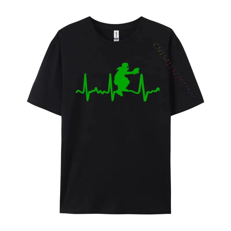 

Green Softball Catcher Heartbeat 2024 Hot Sale Europe Unique T Shirt Crewneck Cotton Men Tees Unique Tops & Tees Top Quality