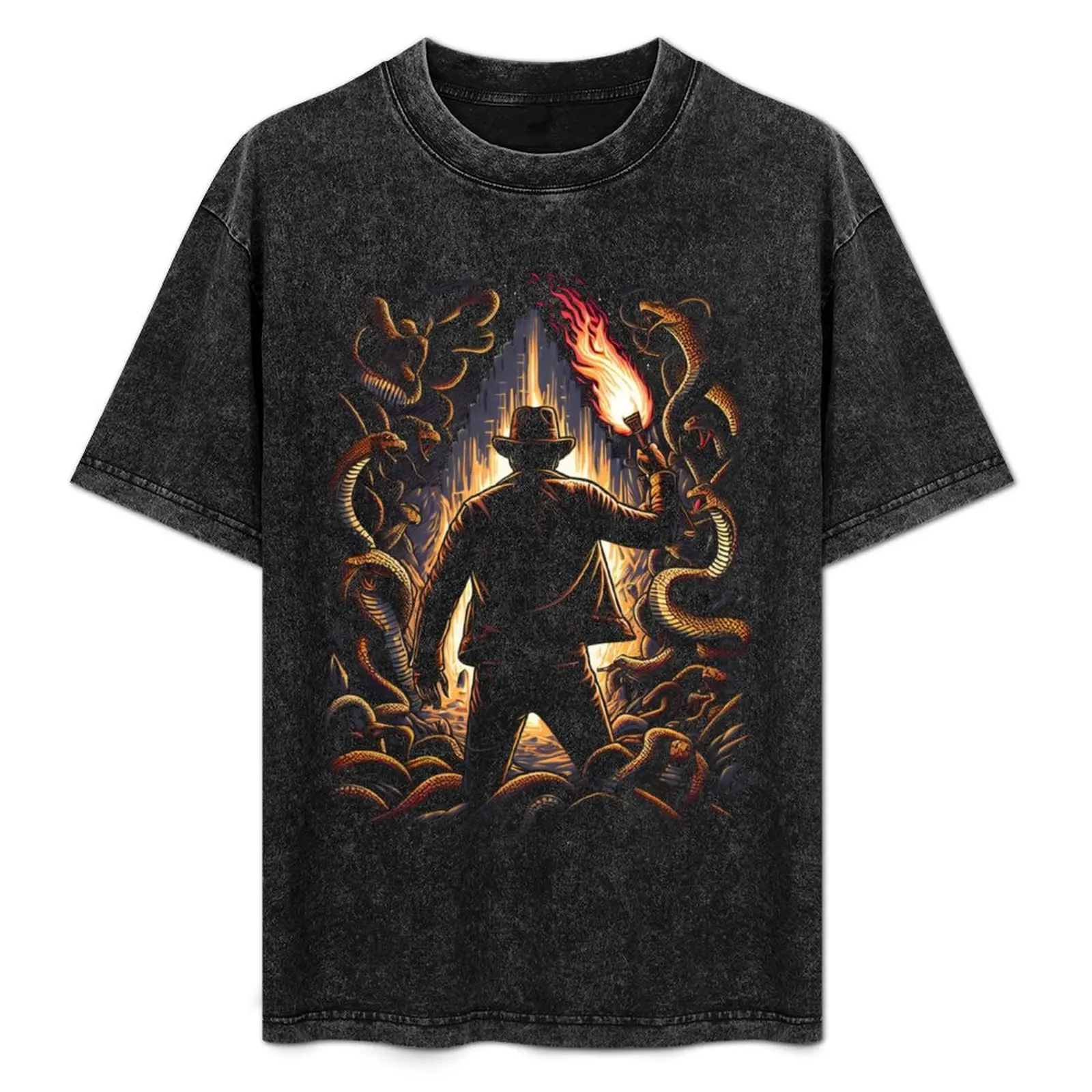 

Adventure Seeker with Torch Amidst Snakes - Adventure T-Shirt Holiday Outdoor T-Shirt