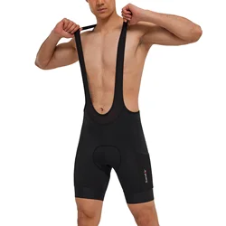 Santic Men Cycling Bib Shorts 4D Cushion Padding Cycling Bottom Bib Shorts Long Distance MTB Padded Shorts Tights Slim Fit