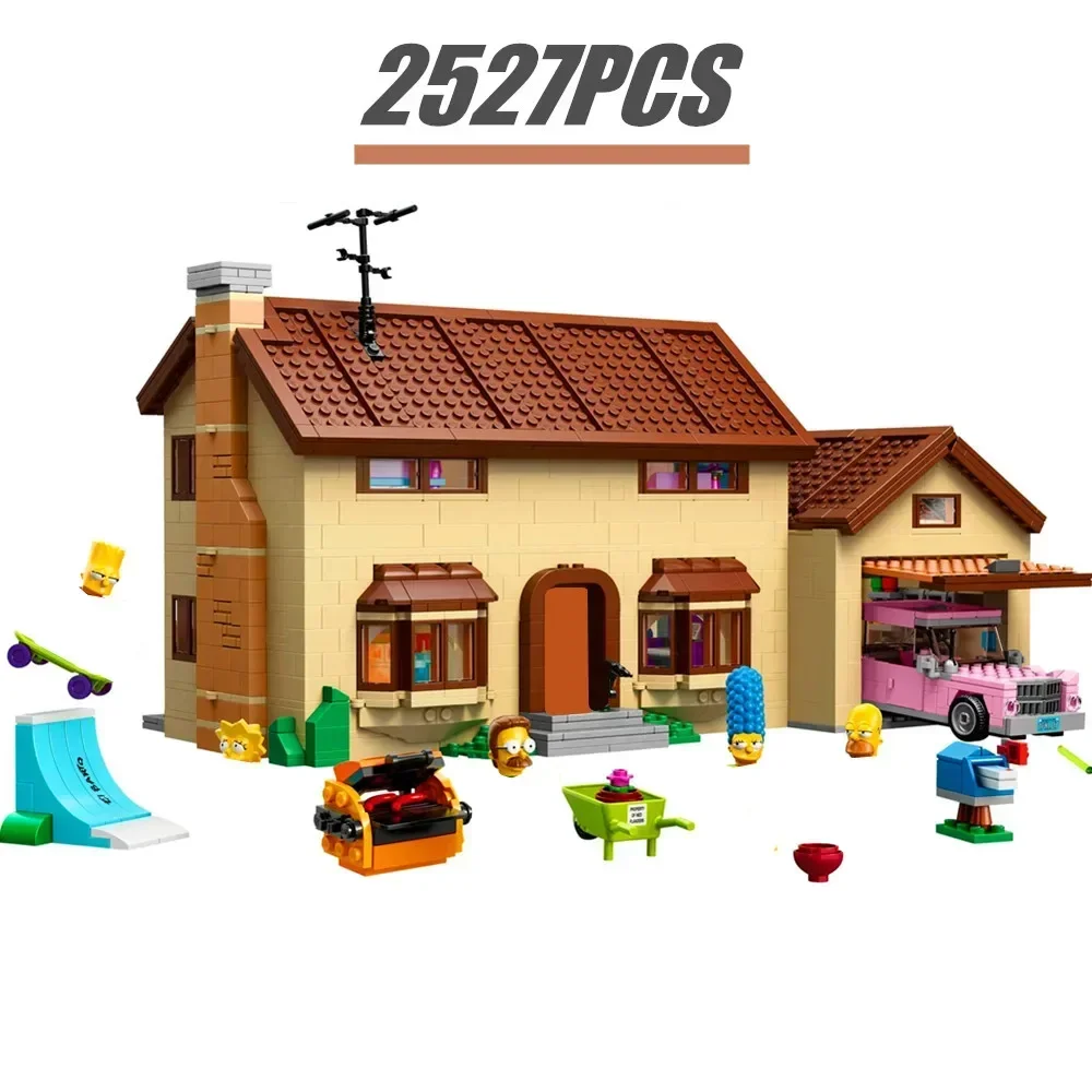 Miniso Disney Serie di film Il Simpson Kwik-E-Mart Modello di casa Streetview Building 71006 71016 Blocchi di mattoni Giocattoli Decorazioni per la casa