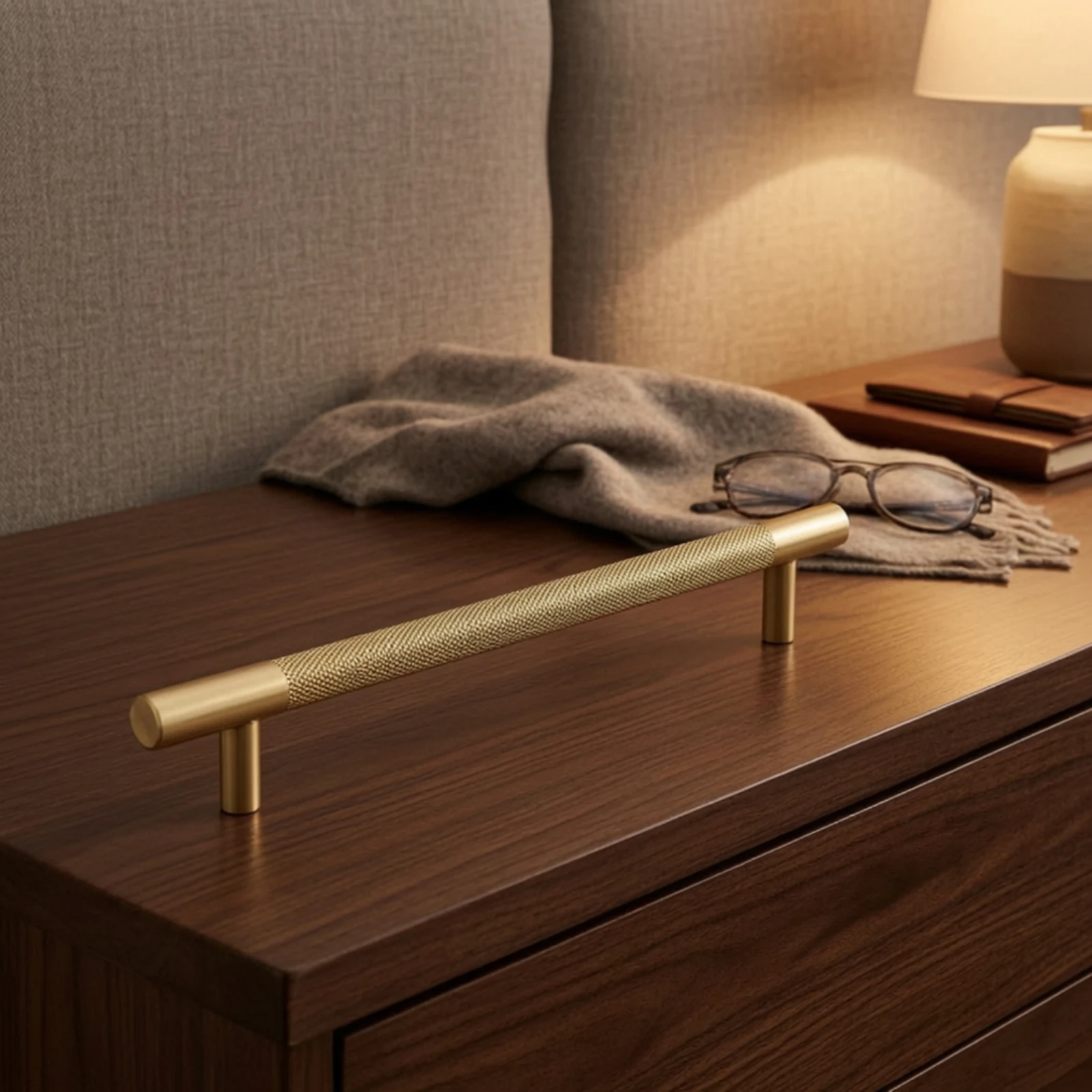 Cabinet Pulls with Knurled Grip Gold-Tone Cabinet Handles with Knurled Grip Bar Pull Textured Matte for Homeowners