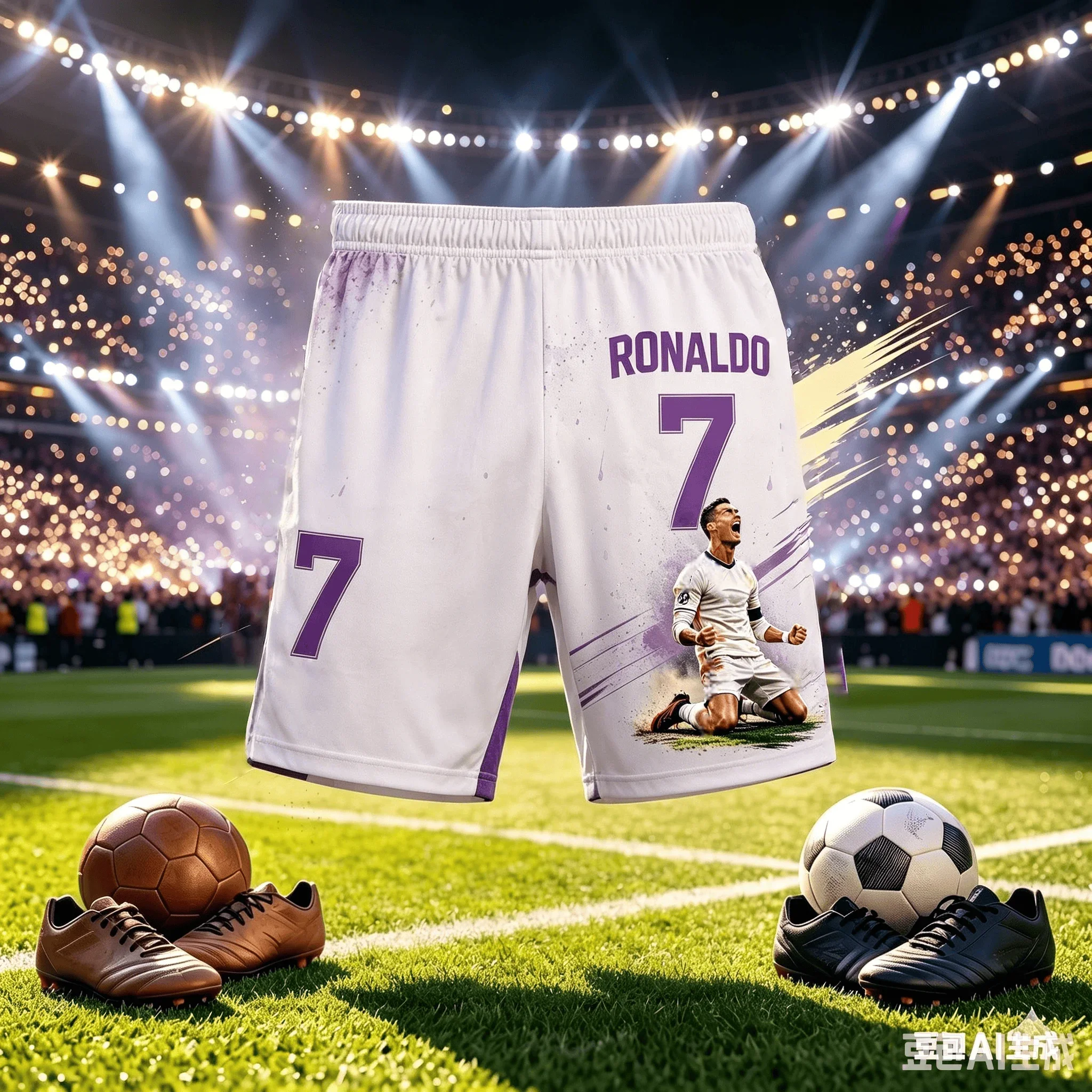 Cristiano Ronaldo Nr. 7 Fußball-Zweiteiler-Set, 3D-gedrucktes Trikot & Shorts, mehrfarbige Fan-Sportbekleidung für Erwachsene & Kinder – Detail 15