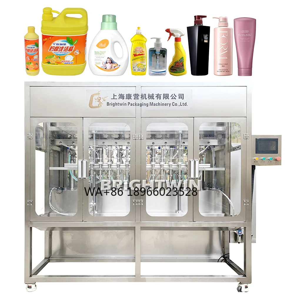 BRIGHTWIN, venta de fábrica, jabón líquido automático, champú, loción, detergente, máquina de llenado desinfectante de arena líquida para lavavajillas