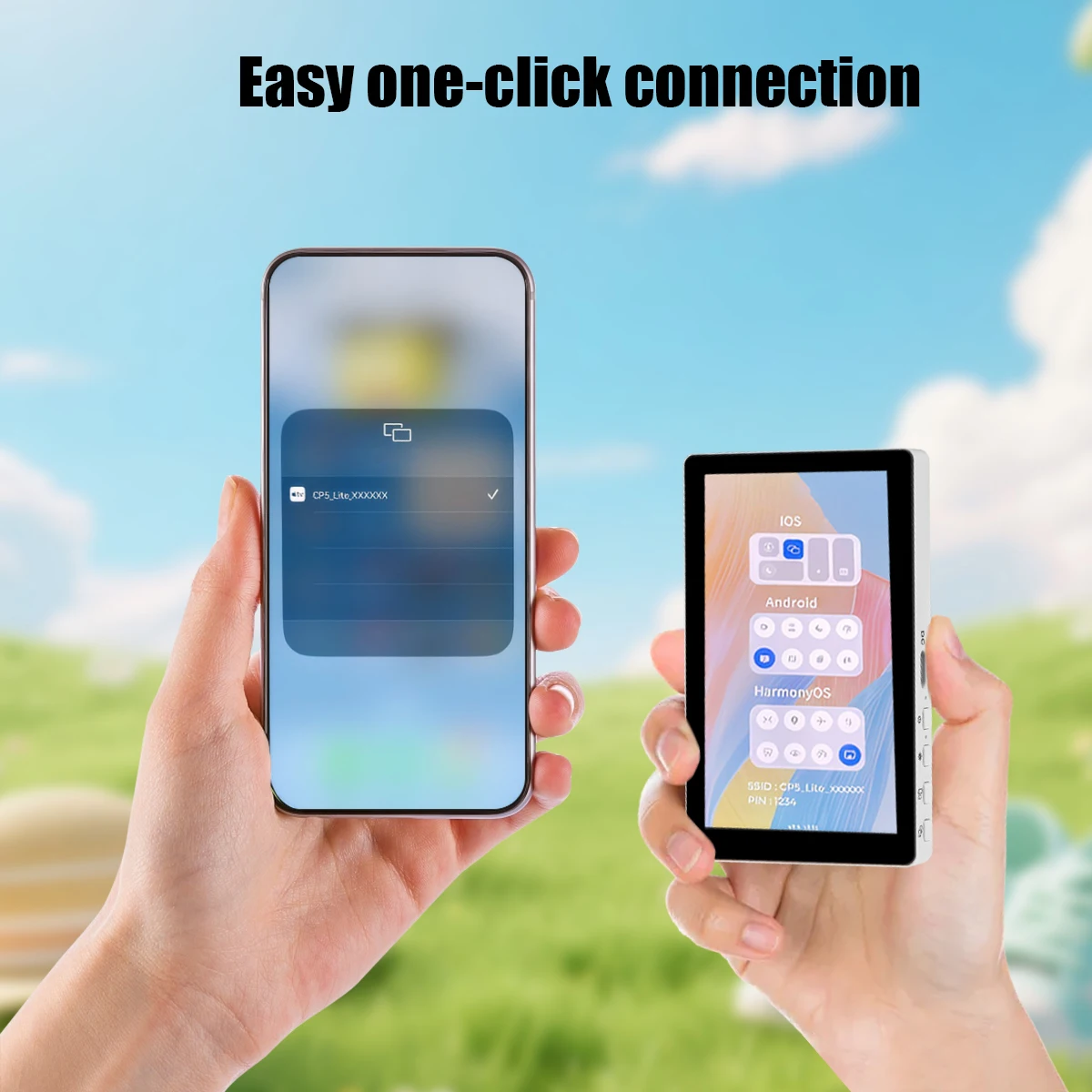 شاشة مراقبة ذاتية مغناطيسية لاسلكية لاستخدام الكاميرا الخلفية للهاتف لصور السيلفي وتسجيل الفيديو المباشر وتسجيل الفيديو