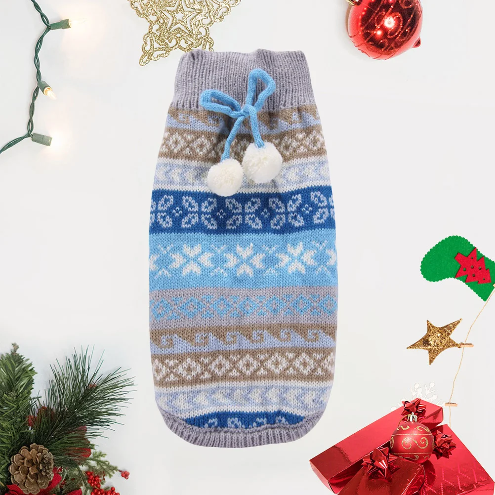 

Pet Dog Clothes Christmas Snowflake Pattern Sweater Sleeveless Hoodies Winter Warm Sweater Blue Size Xxs Great for Outdoor