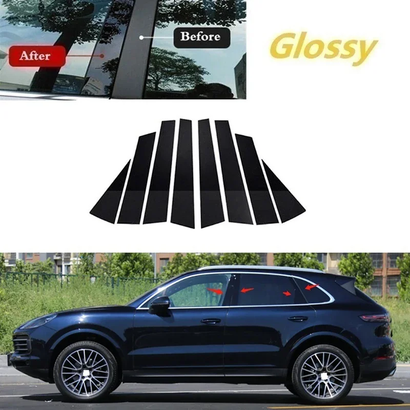 

Car Door Window Trim Pillar Posts Molding Cover Stickers for Porsche Cayenne 9YA/9YB Chassis E3 2018-2023 Styling Accessories