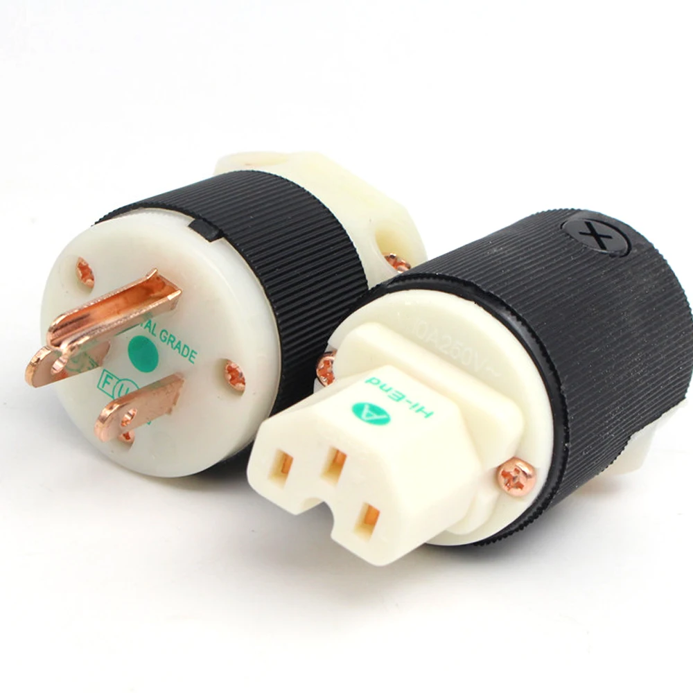 

Hubbell HBL8215G Pure Copper Gold-Plated US Version Hi-Fi Gold-Plated Power Plug IEC Connector for Hi-Fi Audio Equipment