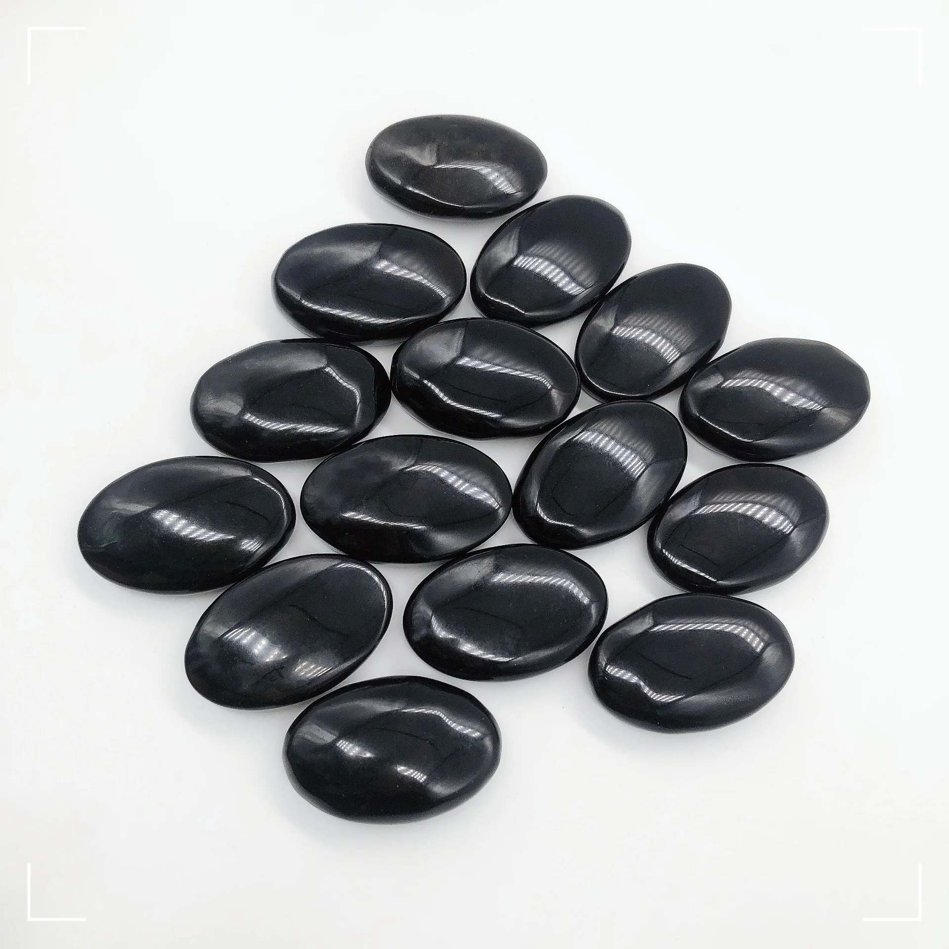 1PC Natural Obsidian Crystal Pocket Palm Stone Oval Decompression Crystal Energy Healing Home Room Decoration Gift collection