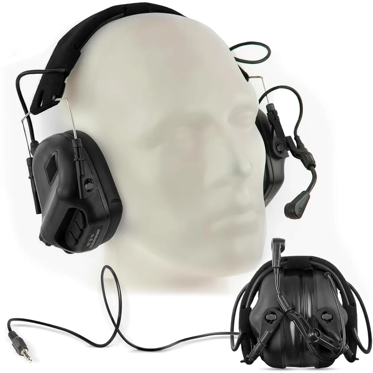 Newest EARMOR M32 MOD4 Tactical Shooting Headset Active Noise Cancelling Earmuff with Helmet Rail Adapter & Kenwood PTT adapter