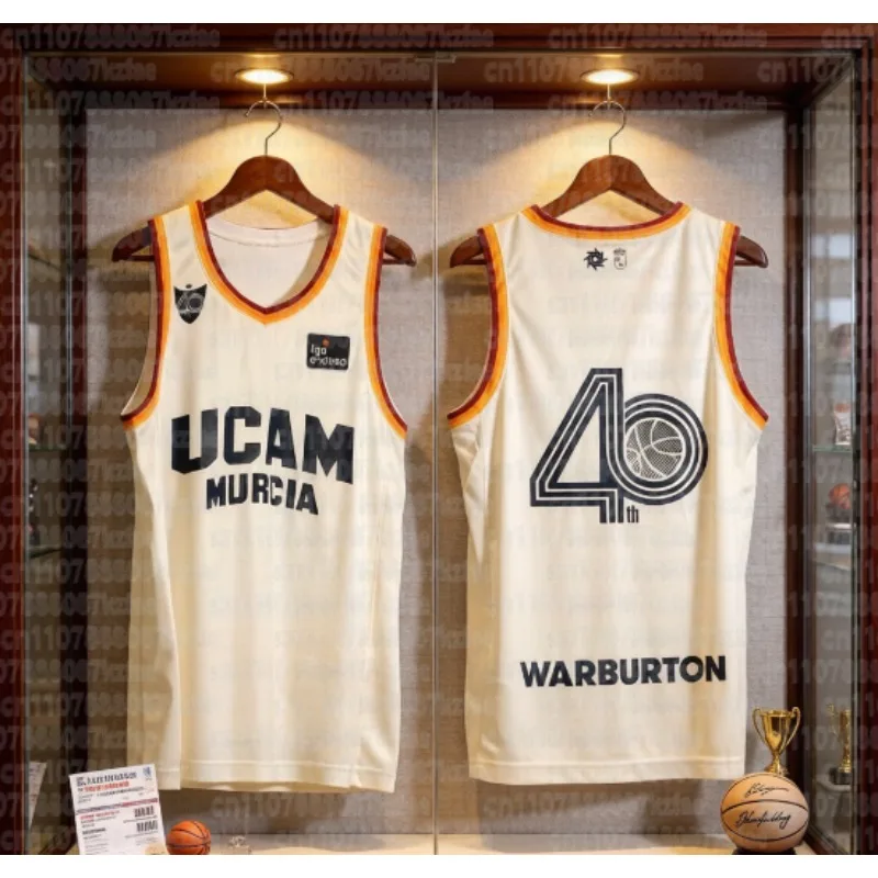 New Murcia Home Basketball Uniform, Spanish Parent-child Men's Basketball Quick Drying Sports Vest, Basketball Training Clothing