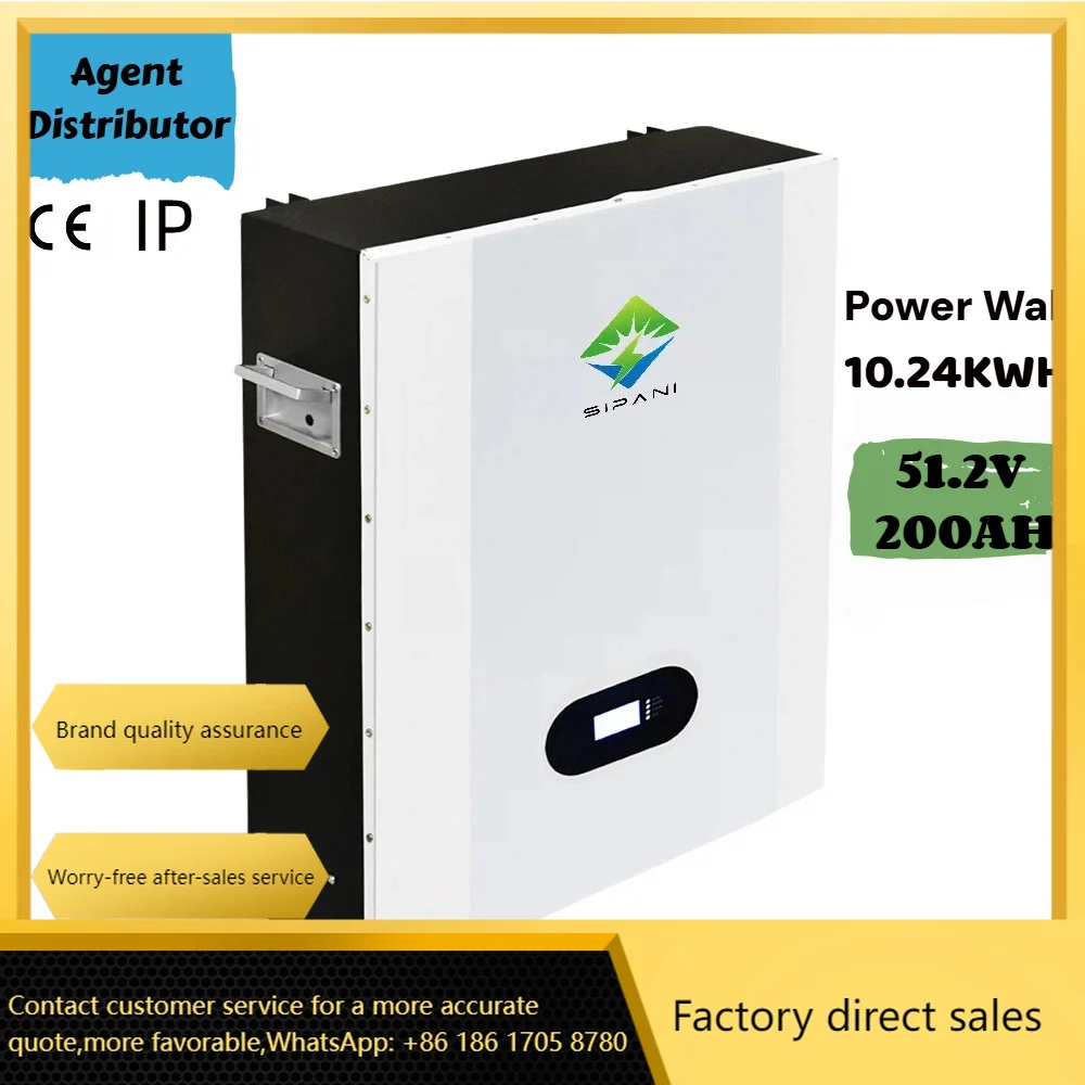 SIPANI LiFePO4 51.2V 200AH Wall-Mounted Split Solar Home Battery With CAN Communication For Power Storage