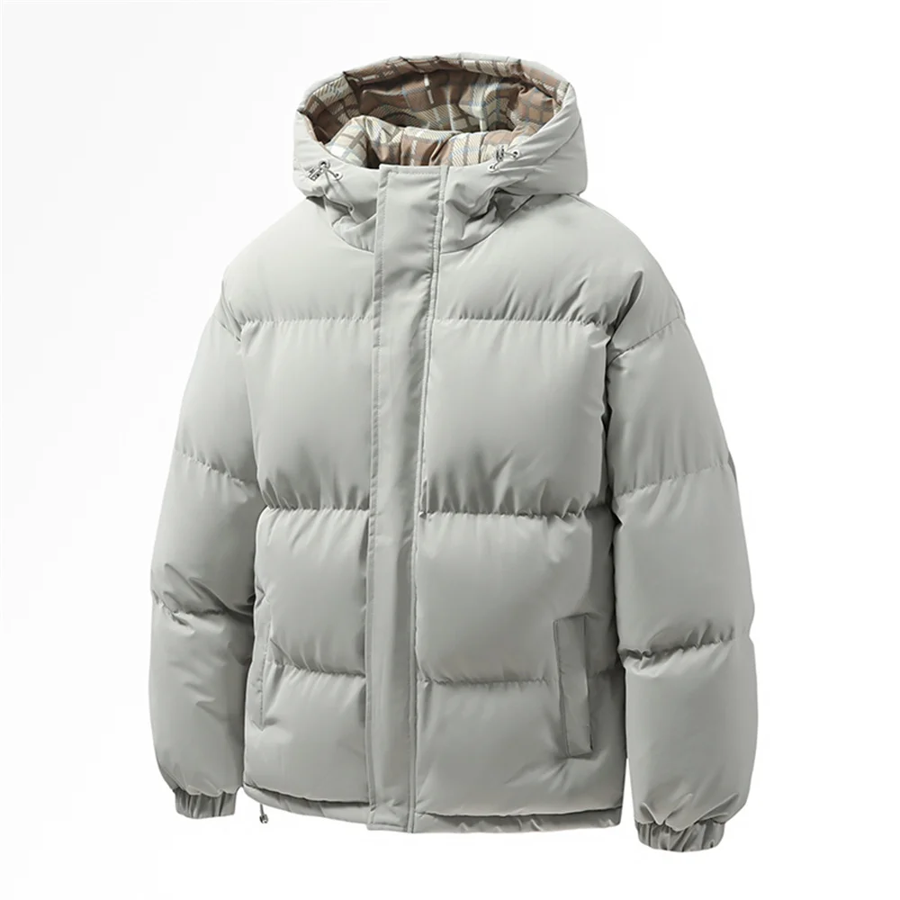 High-quality Solid Color Hooded Jacket for Men Korean Fashionable Multi-functional Jacket Thick and Warm Jacket for Winter 2025
