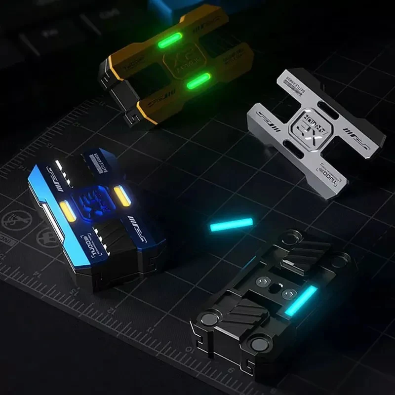 YIJOO Luminous Push Slider Magnetic Fidget Slider Sensory Fidgeting Toys Metal EDC Armor Anti Stress Fidget Spinner Toys