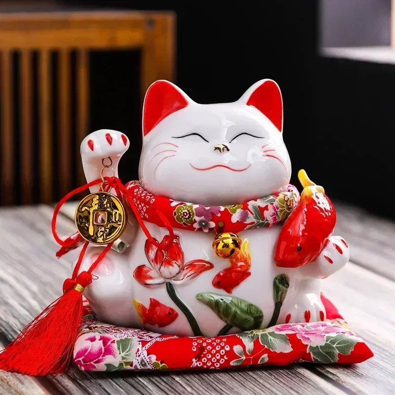 8 inches Every year there are more than lucky cat piggy bank ornaments piggy bank ceramic crafts home creative gift