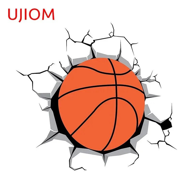 UJIOM Cool Basketball Crack Wall Sticker Sunscreen Vinyl Decal Creativite Home Decor Nice Bathroom Accessories Scratch-Proof