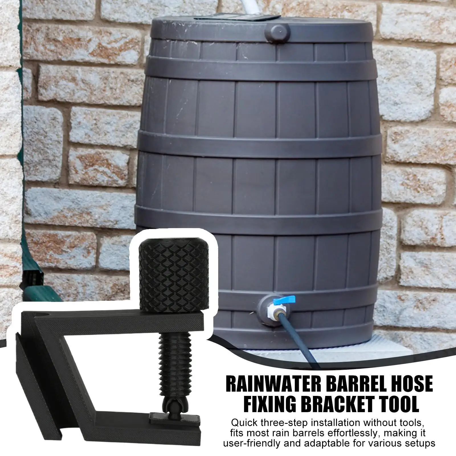 Water Barrel Bracket Linking Rainwater Overflow Barrels Non Slip Tool Stable Bracket For Outdoor Yard Driveway Greenhouse Patio
