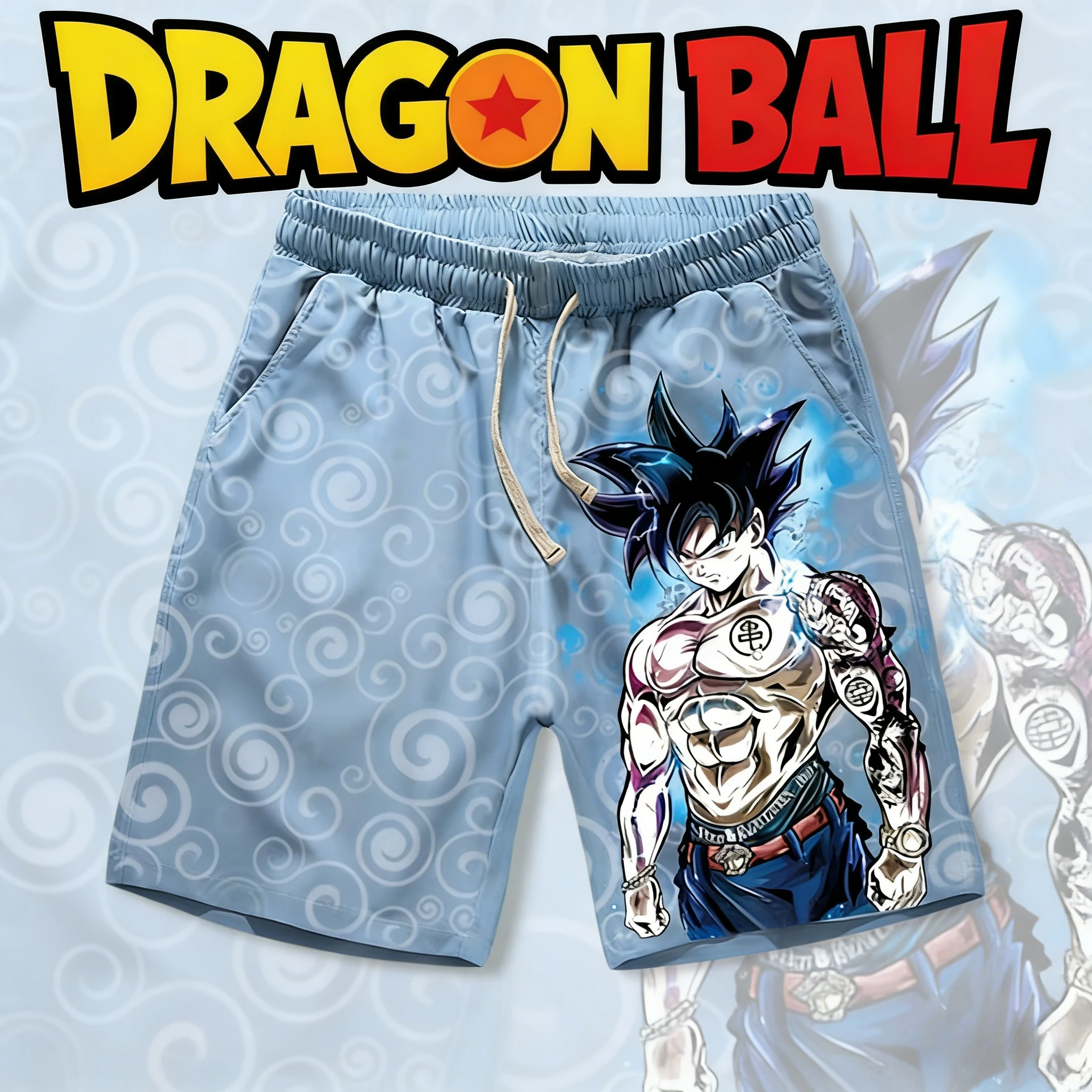 Dragon Ball Goku Ultra Instinct Tattoo Print Quick Dry Shorts 2026 Summer Plus Size Breathable Casual Shorts for  Adults & Kids
