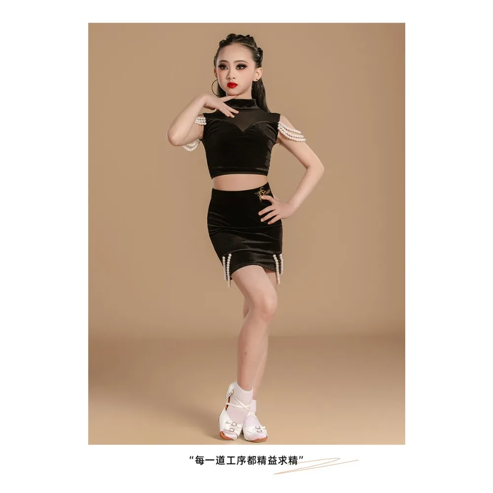 

Latin dance costume for girls 2026 new style High-end separate mesh skirt training performance practice outfit set Dance hall